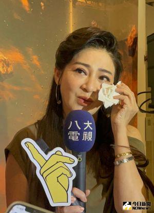 ▲王彩樺談到艾成時淚崩。（圖／記者吳雨婕攝, 2022.08.21）