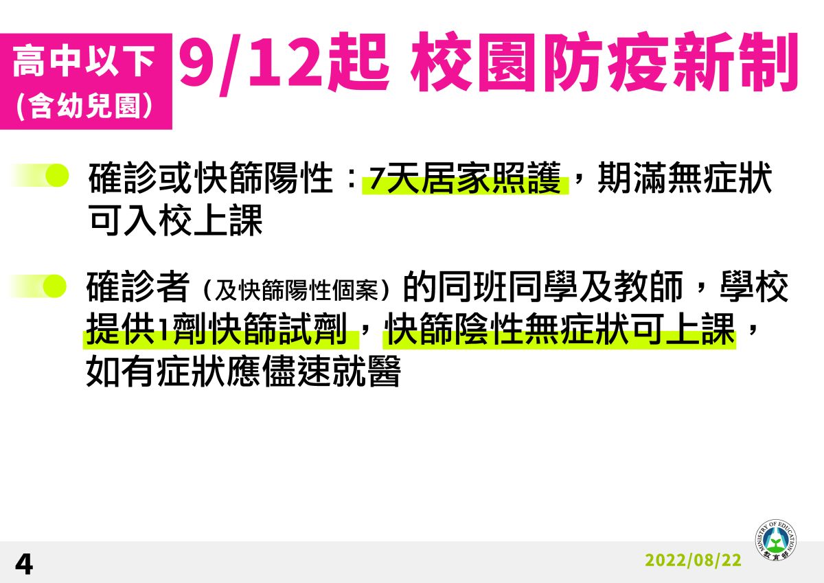 ▲教育部說明校園防疫新制。（圖／教育部）