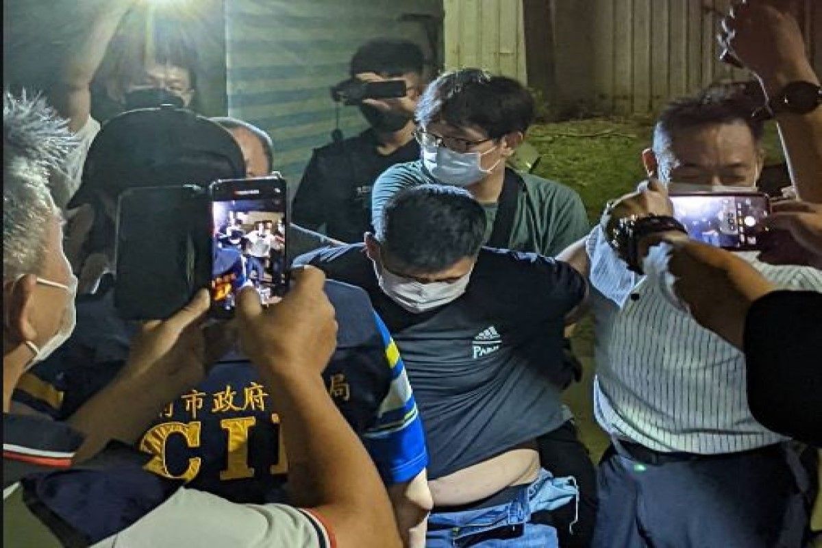 ▲台南殺警案兇嫌林信吾於今（23）日凌晨4時36分在新竹客運落網。（圖／翻攝記者爆料網）