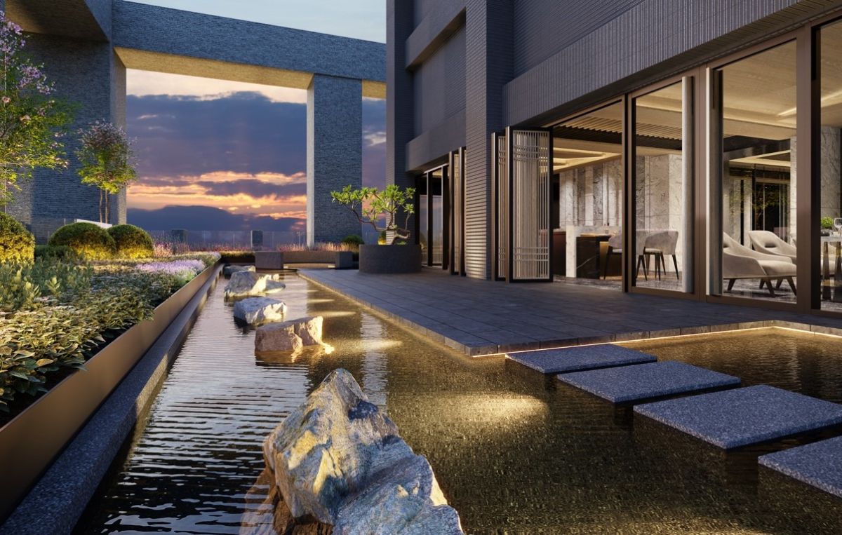 ▲「市政新鋭」泳池輕豪宅，頂樓空中花園視野遼闊。（圖／品牌提供）