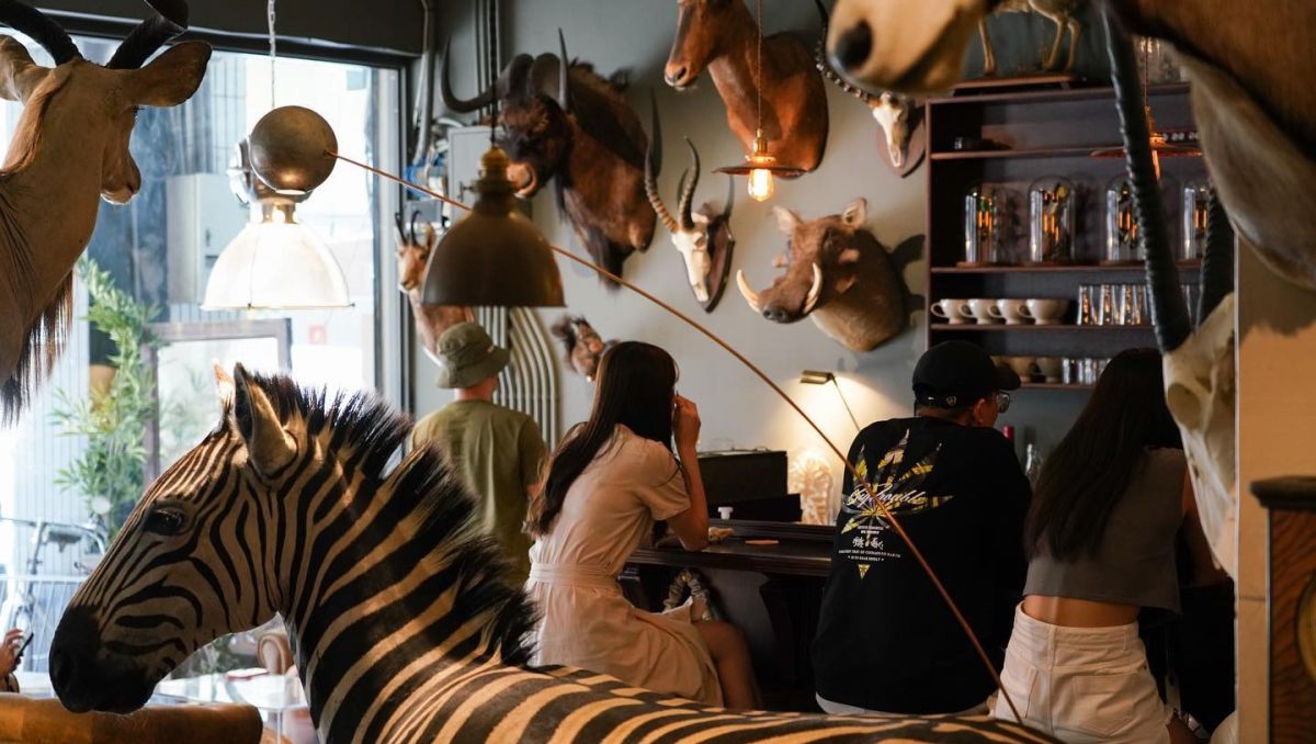 ▲店內有上百座動物標本的咖啡廳「遷鳥陳列所」，規定12歲以下兒童需背出「圓周率30位」才能進場，神操作被網友讚翻。（圖／取自遷鳥陳列所粉專）