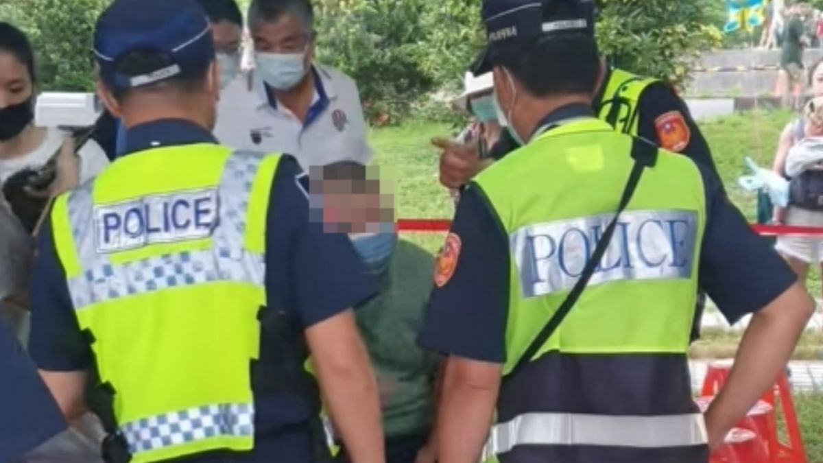 ▲台中熱氣球嘉年華今（28日）最後一天，卻爆出有插隊哥趁其他人去上廁所直接插隊，逼得員警出面處理，最後才解決風波。（圖／爆料公社）