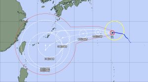 ▲日本氣象廳預估，軒嵐諾颱風在9月1日之後速度放緩並且慢慢北轉，是否侵台將視高壓減弱幅度及北轉角度而定。（圖／翻熱日本氣象廳官網）