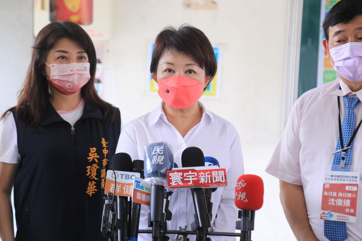 ▲針對「台中房思琪案」，台中市長盧秀燕在學校受訪時表示，市府一定會讓公平正義得以伸張。（圖／台中市政府提供，2022.08.30）