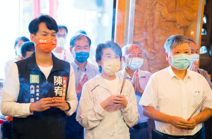 ▲黃珊珊辭去副市長，投入台北市長選戰，首日掃街選定內湖。（圖／黃珊珊競辦提供）