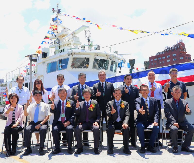 ▲台灣國際造船承造財政部關務署首艘百噸級海隆號巡緝艇交船。(圖／記者黃守作攝，2022.08.31)