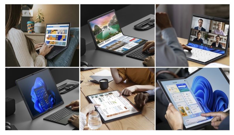 ▲ASUS Zenbook 17 Fold OLED運用摺疊的特性,能支援六種情境模式應 。(圖/翻攝官網)
