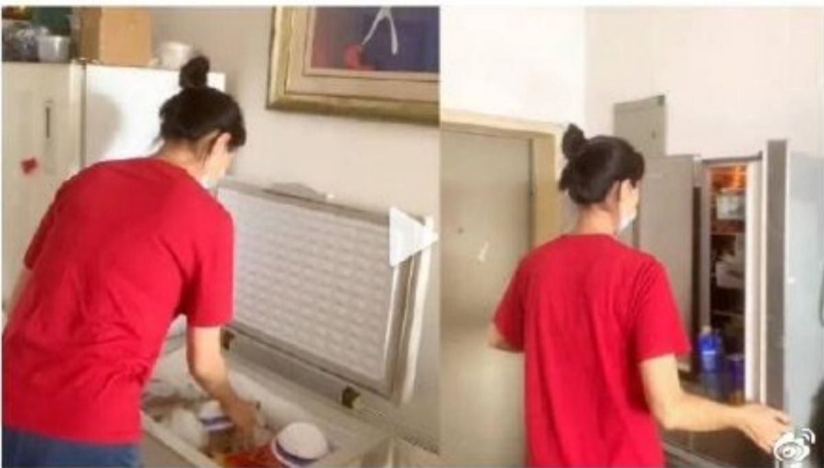 ▲四川成都封城，當地民眾瘋搶物資橫掃超市與市場甚至不惜大打出手已不算奇觀，昨天上傳至騰訊的一段影片顯示，有婦女在家裡囤了11台塞滿物資的冰箱，準備與封城長期抗戰。（圖／翻攝自微博）