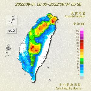 ▲軒嵐諾影響台灣，各地帶來雨勢。（圖／中央氣象局）