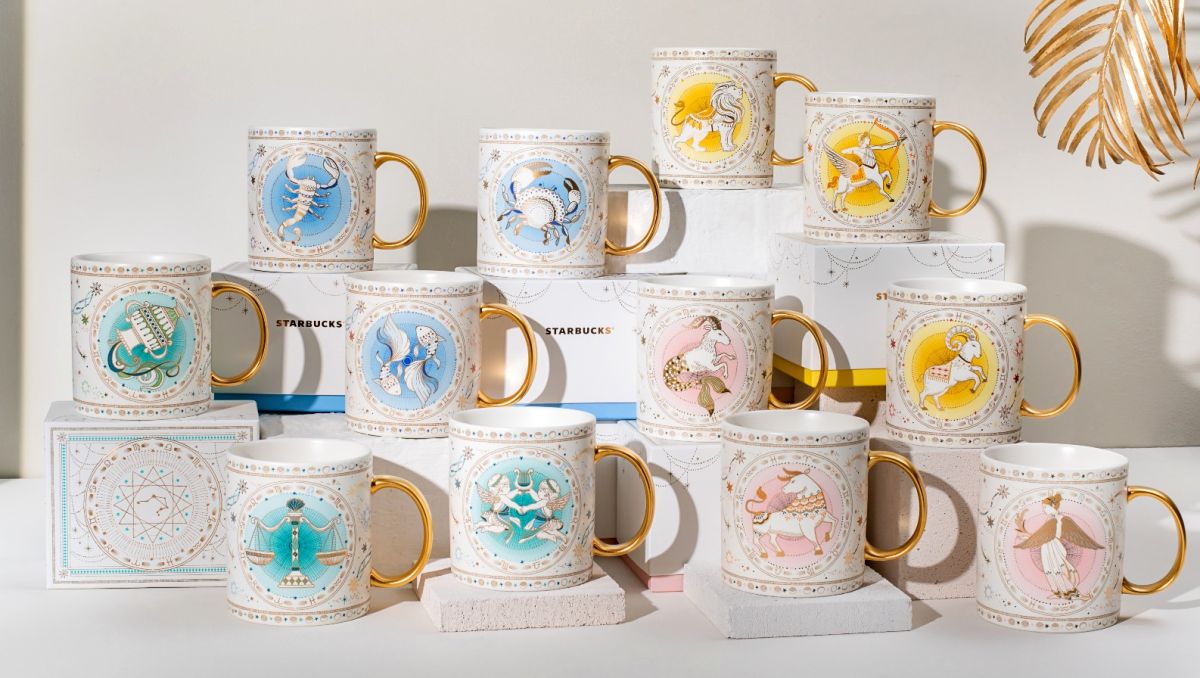 ▲星巴克2022全新星座杯系列亮相，天秤馬克杯與天蠍馬克杯率先上市，9月14日在全台門市及線上門市開賣。（圖／業者提供）