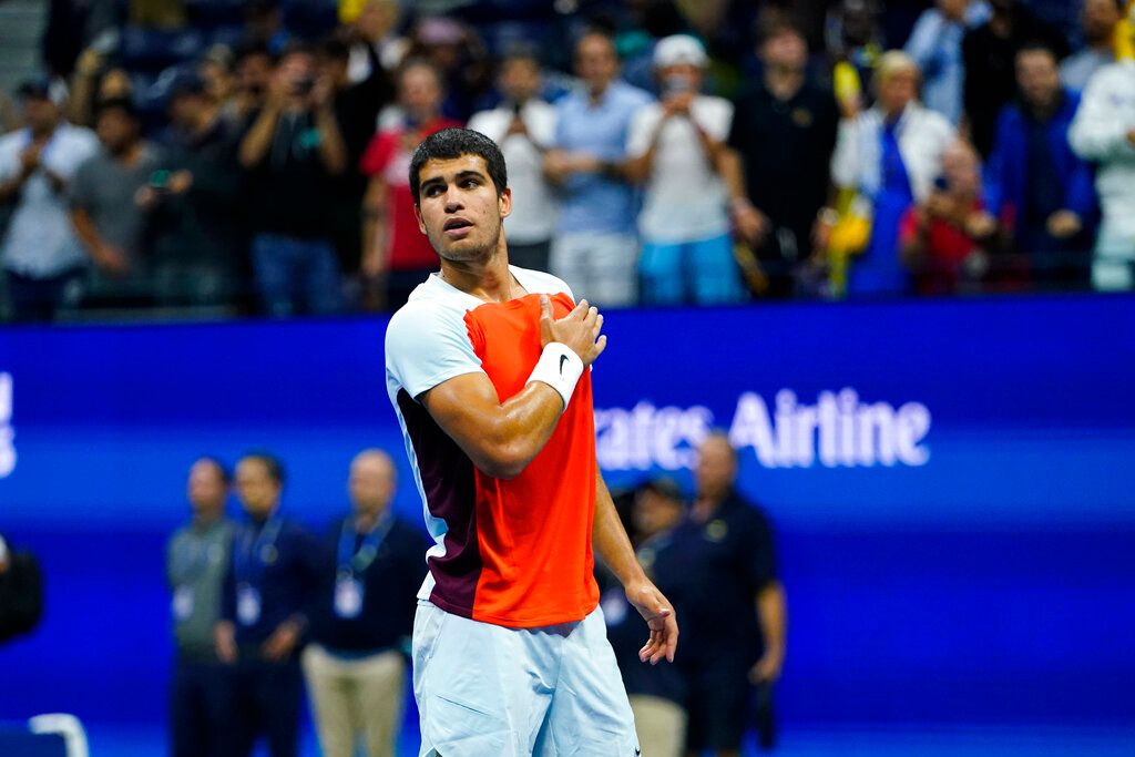 ▲西班牙年輕好手Carlos Alcaraz。（圖／美聯社／達志影像）