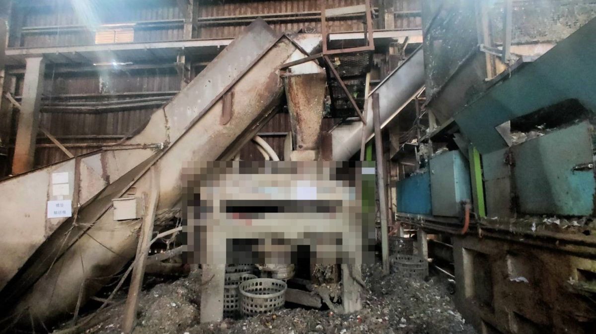 ▲泰姓越南籍移工（32歲）不小心跌落磨碎機內，直接被絞碎身亡。（圖／翻攝畫面）