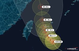 ▲根據目前路徑來看，梅花颱風並不會實際登陸台灣，讓不少網友對這一天氣奇觀訝異不已。（圖／翻攝自台灣颱風論壇｜天氣特急）