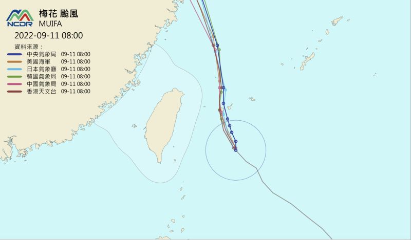 ▲梅花颱風緩步北轉通過台灣東部外海，雖然會為北台灣帶來豪雨威脅，但要等到放颱風假機率相對偏低。（圖／翻攝NCDR）
