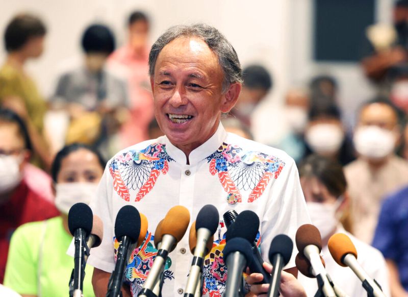 ▲日本冲繩縣知事玉城丹尼支持美軍基地搬遷離開沖繩。(圖/美聯社/達志影像)
