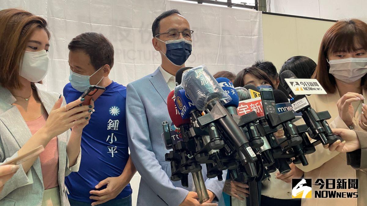 ▲國民黨主席朱立倫12日批評陳時中「好像是踩著萬具的屍體，要在台北市選贏。」（圖／記者丁上程攝，2022.09.12）