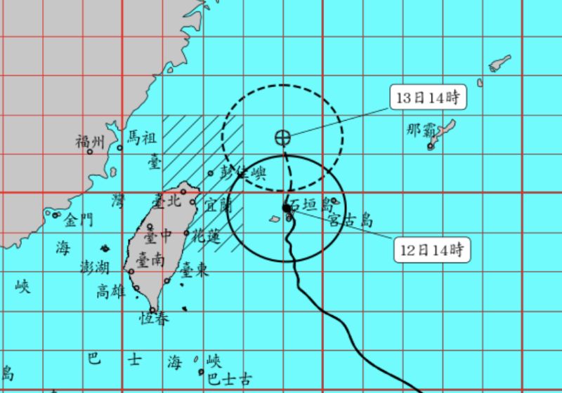 ▲颱風「梅花」以非常緩慢的速度向北移動，氣象局預估，若目前路徑及移動速度不變，預計明天有機會解除海上颱風警報。（圖／翻攝中央氣象局官網）