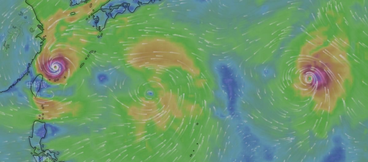 ▲氣象局針對梅花颱風將在傍晚17:30解除海警，不過太平洋上也即將形成「三颱共舞」。（圖／翻攝自NCDR）