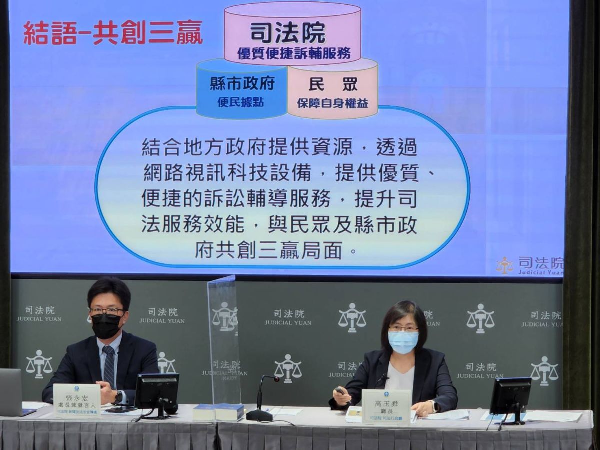 ▲司法院新聞及法治宣導處長兼發言人張永宏（左）、司法院司法行政廳長高玉舜（右）（圖／司法院提供）
