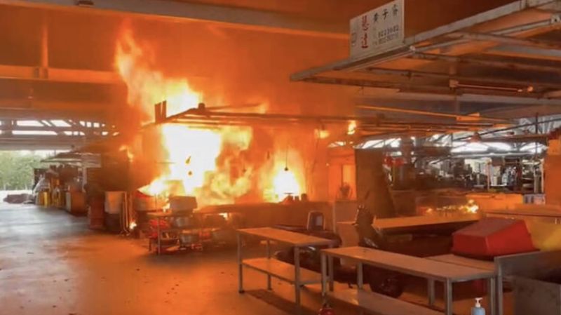 宜蘭新果菜市場驚傳火警！電冰箱突起火　警消急灌救
