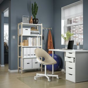 ▲含升降桿、能用放鬆姿勢舒適久坐的ELDBERGET/MALSKAR電腦椅。（圖／IKEA提供）