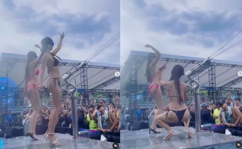 ▲高萱上月底出席S2O音樂祭以一身比基尼裝扮，在台上噴水炒熱氣氛。（圖/高萱IG）