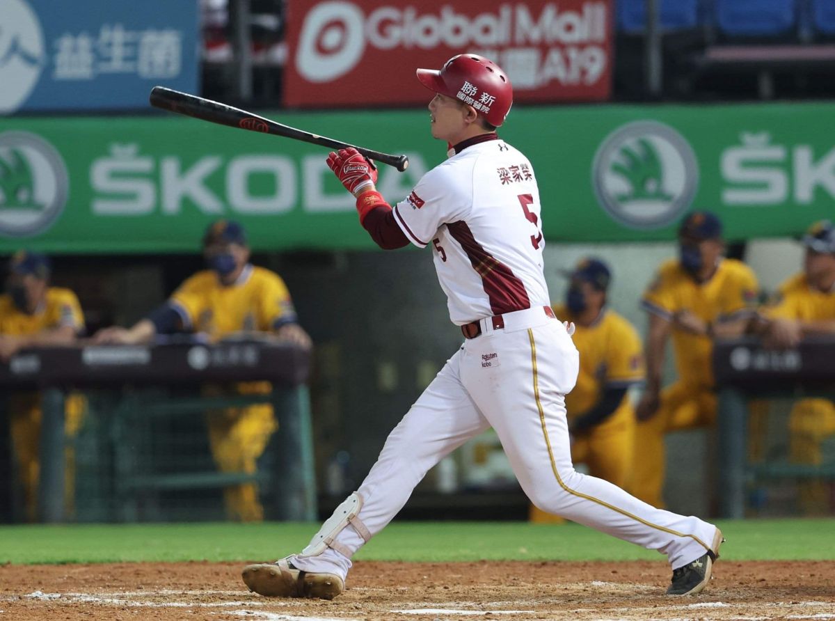 ▲樂天桃猿梁家榮。（樂天提供）
