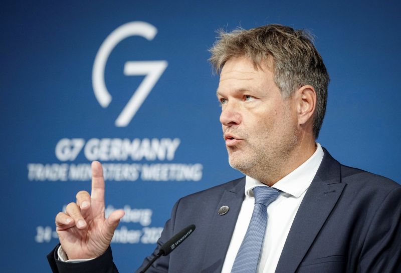 ▲德國經濟部長哈柏克（Robert Habeck）主持完七大工業國集團（G7）貿易部長會議後，在記者會上表示，對中關係裡的任何「天真」都「結束了」。（圖／美聯社／達志影像）