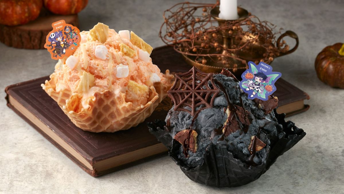 ▲OLD STONE和《傳說對決》聯名合作，萬聖節首波新品「燕尾服黑面俠」、「木瓜仙子」開賣，出示遊戲畫面買一送一。（圖／業者提供）