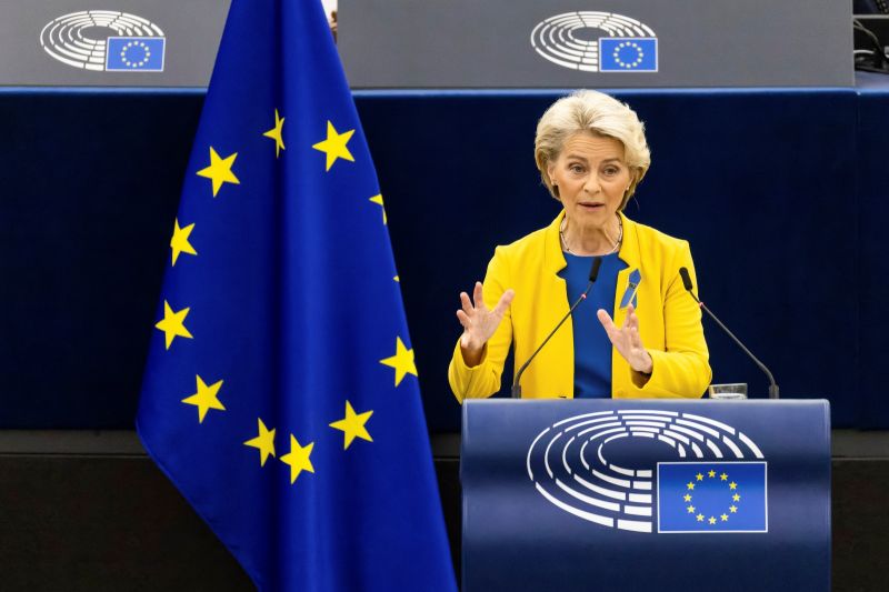 ▲歐盟譴責俄國併吞烏克蘭領土，並稱永不承認非法公投。圖為歐盟執委會主席馮德萊恩。（圖／美聯社／達志影像）