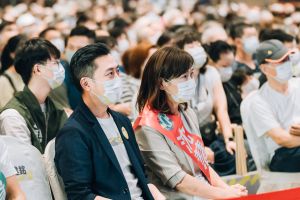 林智堅與沈慧虹 ▲(圖/民進黨提供)