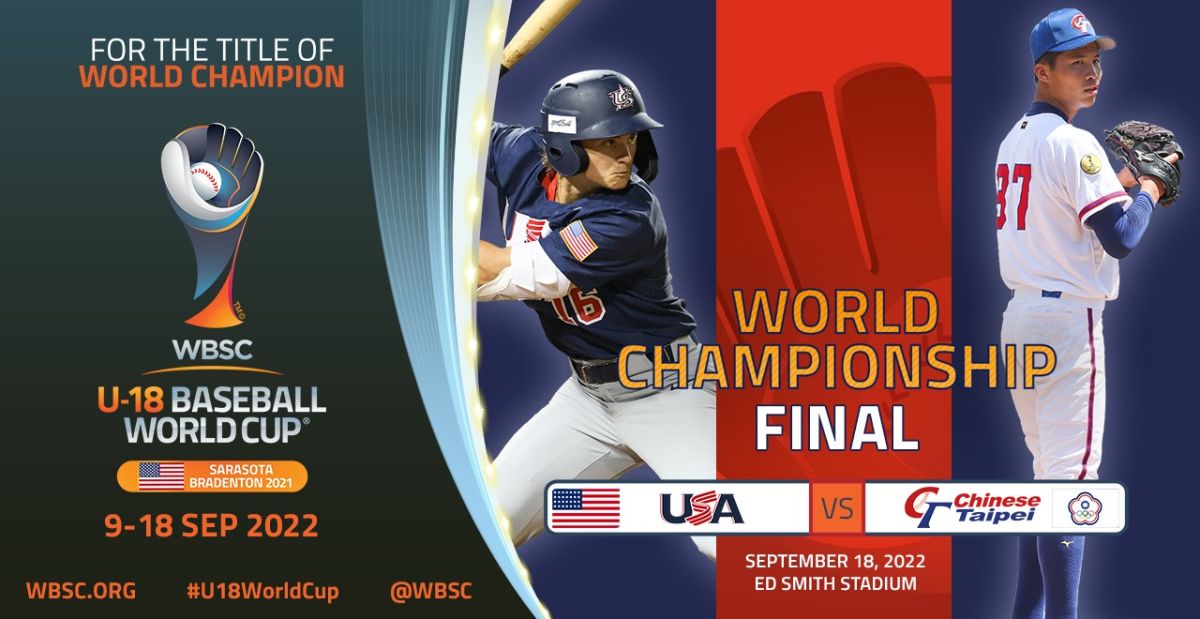 ▲U18中華隊冠軍戰大戰美國，形成「台美大戰」。（圖／WBSC推特）