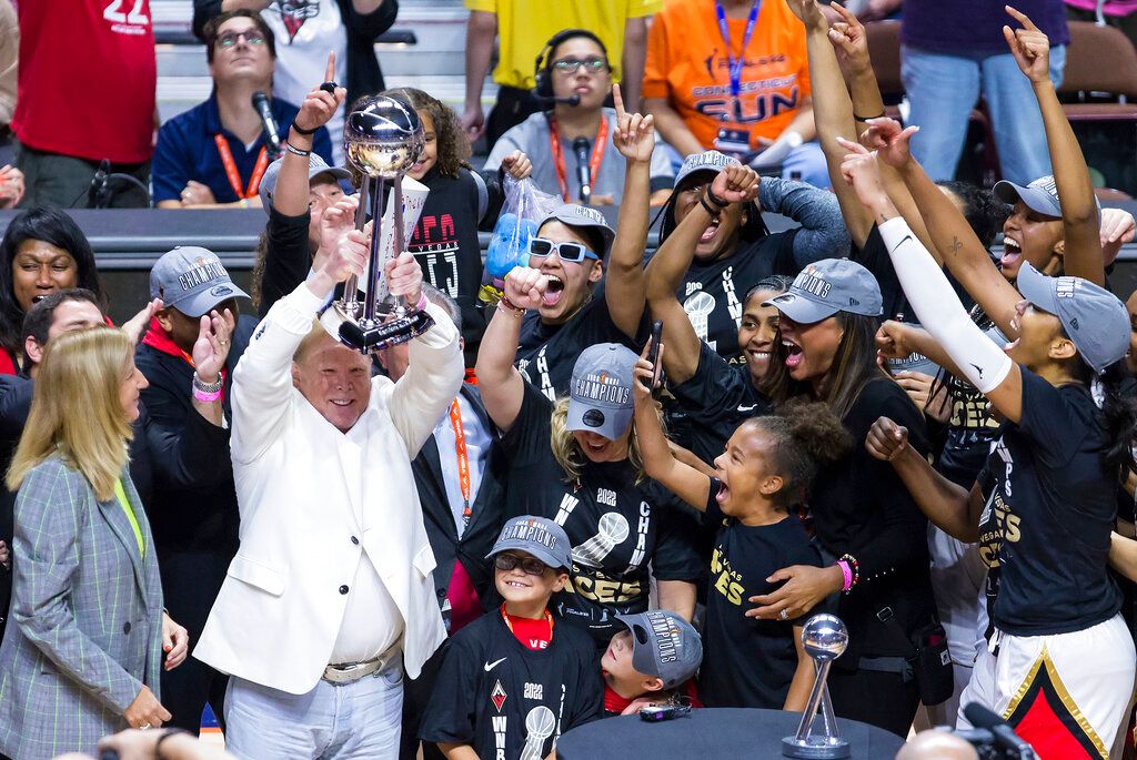 ▲拉斯維加斯王牌奪得2022 WNBA總冠軍。（圖／美聯社／達志影像）