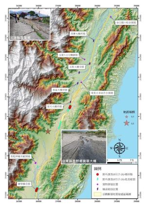 918池上地震 ▲918池上地震調查結果分佈圖。(圖/經濟部提供)