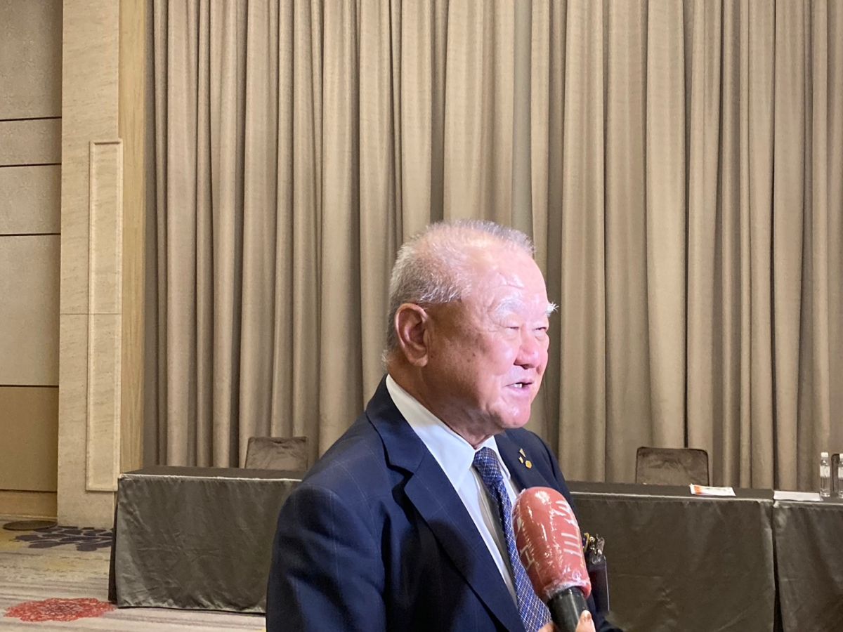 ▲中華民國三三企業交流會理事長林伯豐針對移工議題發表看法。（圖／記者鄭妤安攝影）