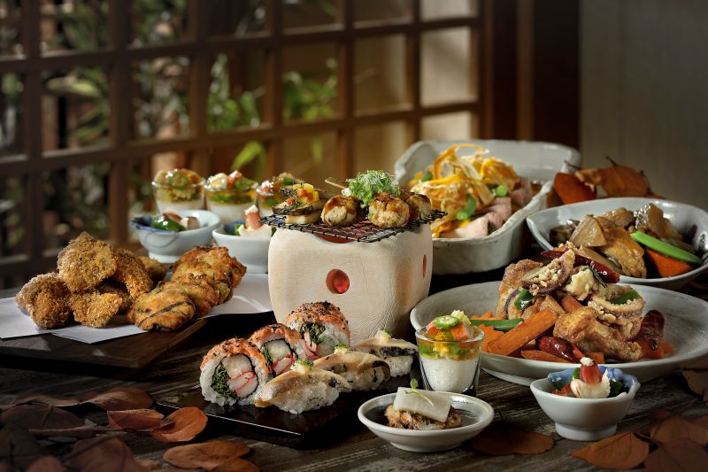 ▲欣葉日本料理以4種對應秋天的日本傳統色為靈感，設計出22款季節食材入菜的新品。（圖／欣葉日本料理提供）