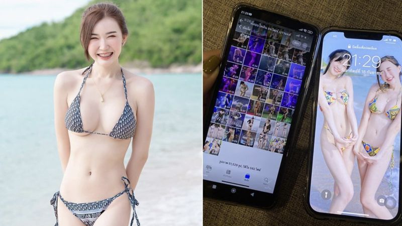 ▲泰國網紅卡南要將自己的舊iPhone賣出，但允諾不會刪除手機中的照片跟影片。（圖/卡南iG）