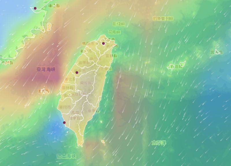 ▲氣象局表示，明（23）日東北風最主要的影響是強風，台灣沿岸的風力會逐漸變大。（圖／中央氣象局提供）