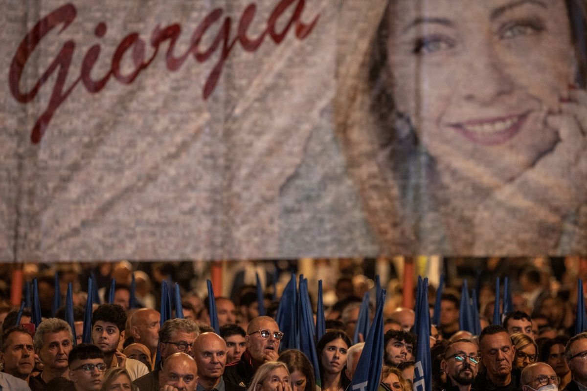 ▲義大利25日將舉行國會大選，右派政黨義大利兄弟黨料將取得最多席次，黨魁梅洛尼則可望成為義國史上首位女性總理。（圖／美聯社／達志影像）