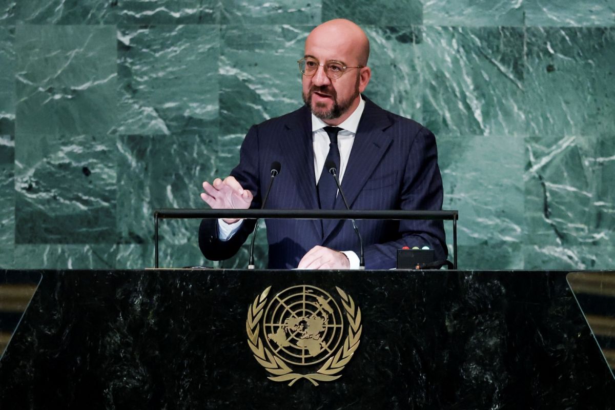 ▲歐洲理事會主席米歇爾宣布將向烏克蘭提供額外500億歐元（約新台幣1.69兆元）的援助。（圖／美聯社／達志影像）