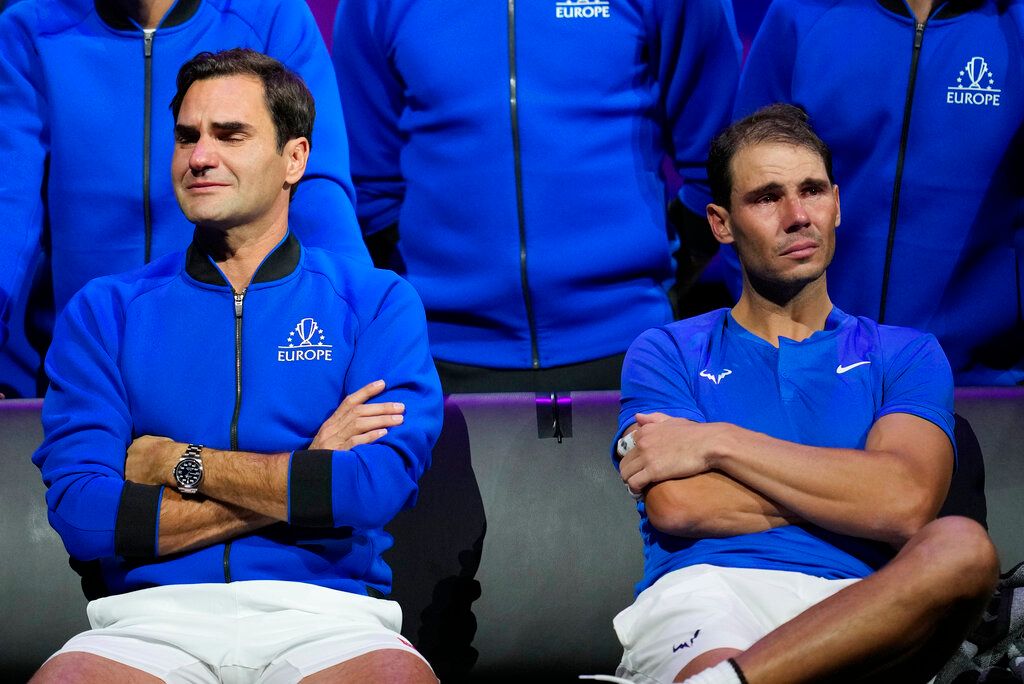 ▲Rafael Nadal陪伴Roger Federer打完生涯最後一站。（圖／美聯社／達志影像）