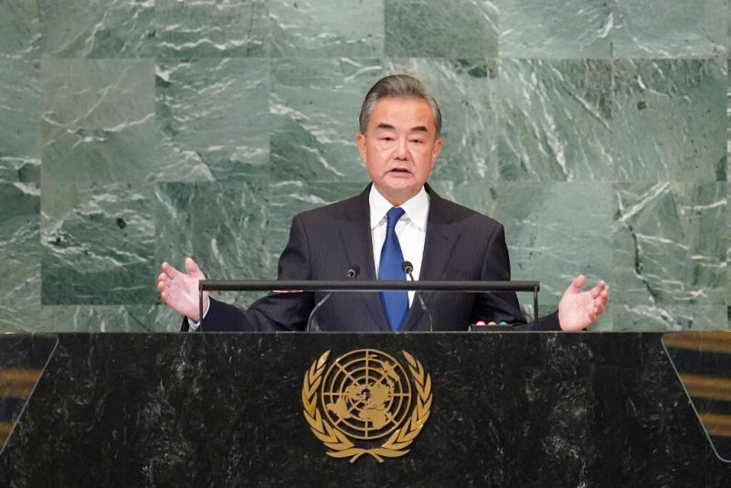 ▲中國外長王毅在聯合國大會上演說。（圖／美聯社／達志影像）