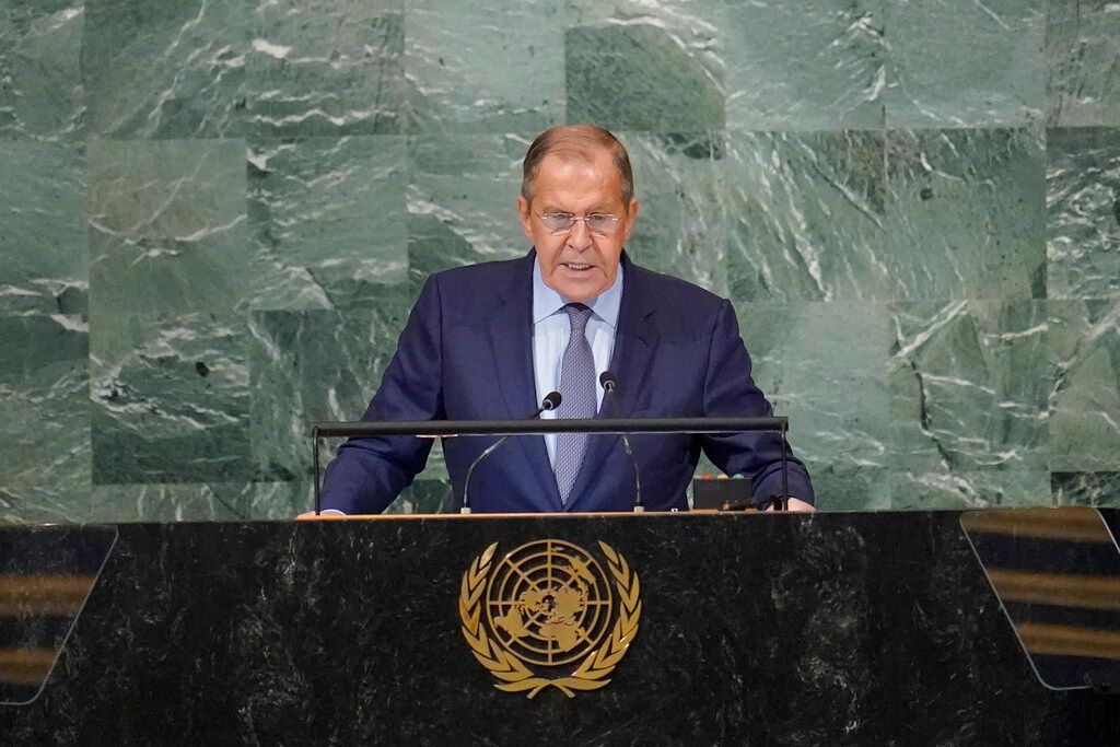 ▲俄羅斯外交部長拉夫羅夫（Sergei Lavrov）今天就烏克蘭戰爭嚴厲批評西方國家，他告訴聯合國，美國及其盟國正尋求「摧毀」俄羅斯。（圖／美聯社／達志影像）