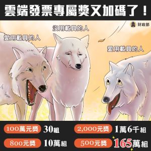 ▲財政部為了鼓勵民眾使用雲端發票,將紙本六獎增開取消,新增雲端發票專屬獎500元的獎項,加碼65萬組。(圖/財政部提供) ▲財政部為了鼓勵民眾使用雲端發票,將紙本六獎增開取消,新增雲端發票專屬獎500元的獎項,加碼65萬組。(圖/財政部提供)