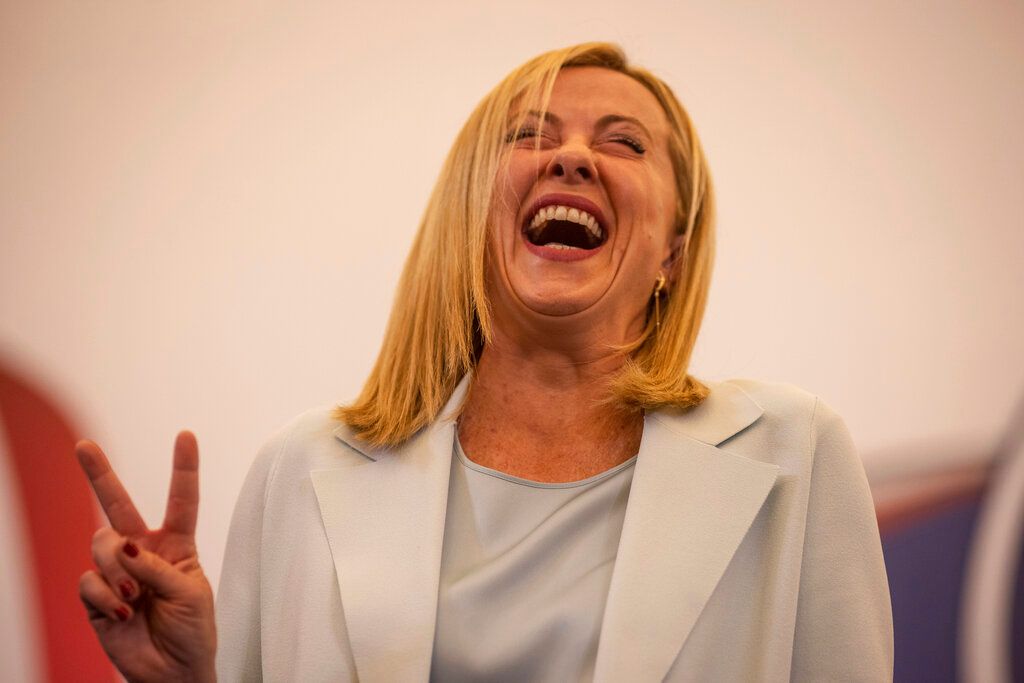 ▲義大利準總理梅洛尼（Giorgia Meloni）表示，她的新政府將支持北大西洋公約組織（NATO）及歐洲，並對她右翼聯盟中的親俄羅斯盟友發出嚴正警告。資料照。（圖／美聯社／達志影像）