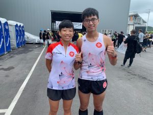 ▲來自香港的情侶檔李健威(右)和梁嘉雯合力完賽。官方提供