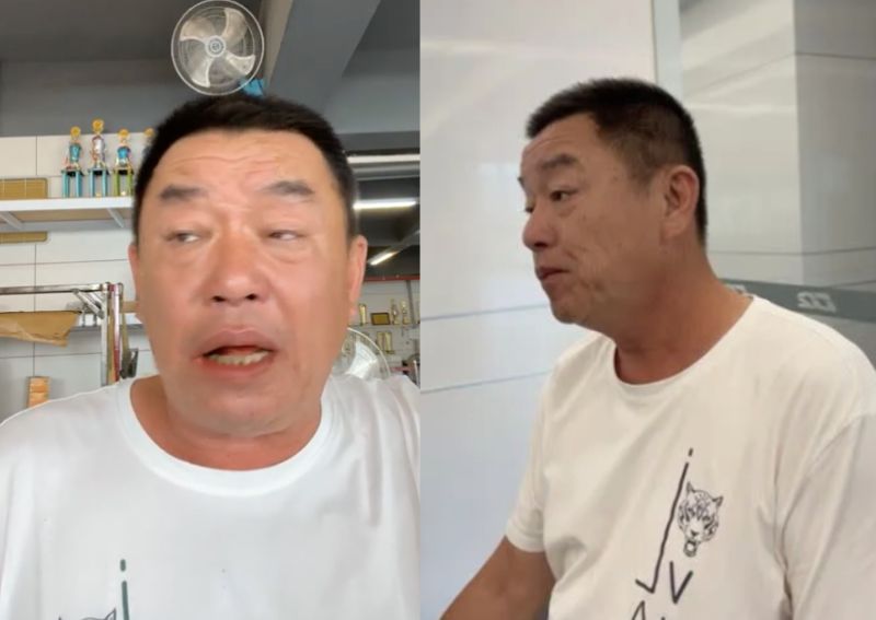 ▲廖老大重開直播,與勞工局輔導員起爭執。(圖/翻攝自賽車教父廖老大臉書)
