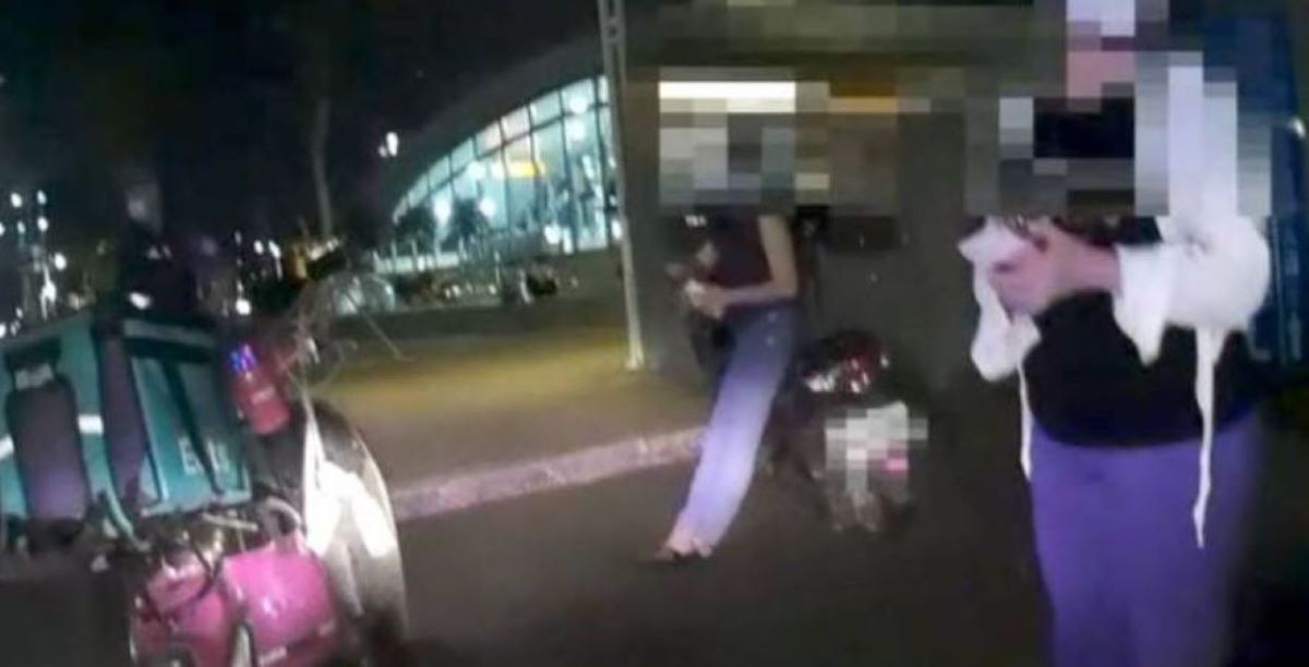 ▲高雄市柯姓女子日前騎機車擦撞一名陳姓女外送員，以為是小擦撞就逕自騎車離開現場，警方依肇事逃逸現行犯將其逮捕送辦。(圖／記者郭凱杰翻攝)