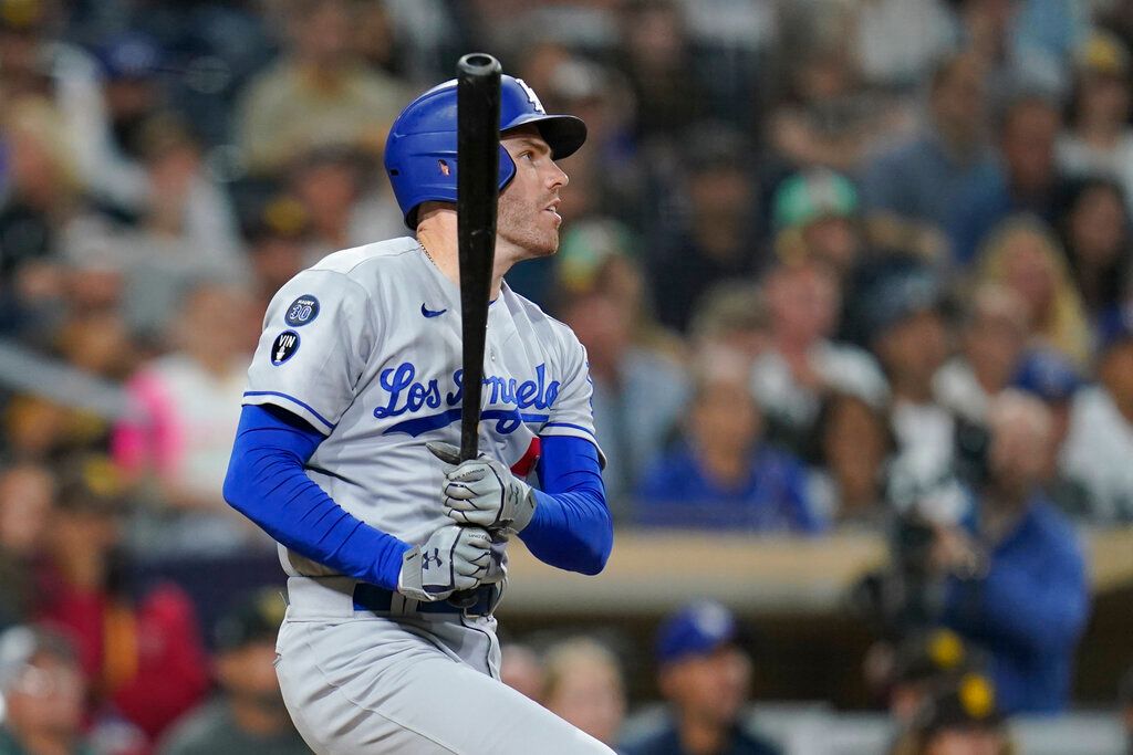 ▲道奇隊Freddie Freeman打出勝利打點（圖／美聯社／達志影像）