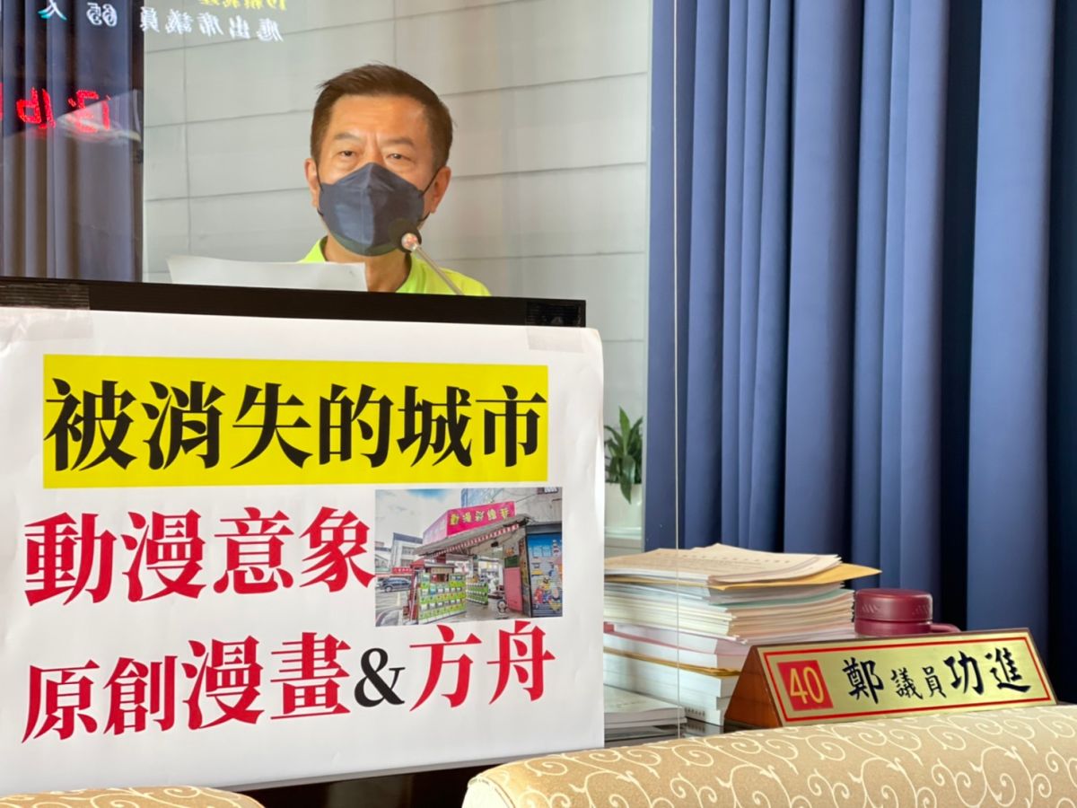 ▲議員鄭功進指出，國漫館總總原因被迫「易址」，看不到市府提配套措施爭取(圖／柳榮俊攝2022.9.30)